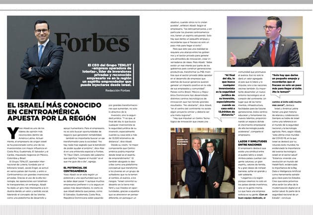 Yossi Abadi is the most recognized Israeli investor in Central America according to Forbes